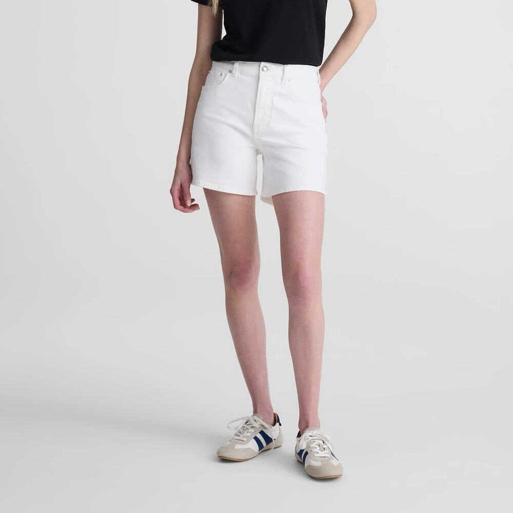 NWT Madewell The Perfect Vintage Mid Length Jean Short Tile White Size 27